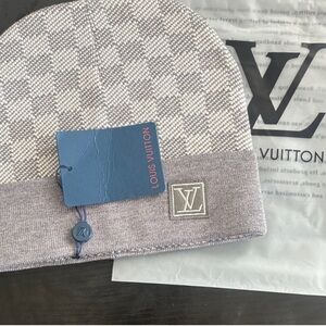 Louis Vuitton Blue and Gray Knit Hat